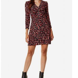 KAREN MILLEN Coral Leopard Print Mini Dress